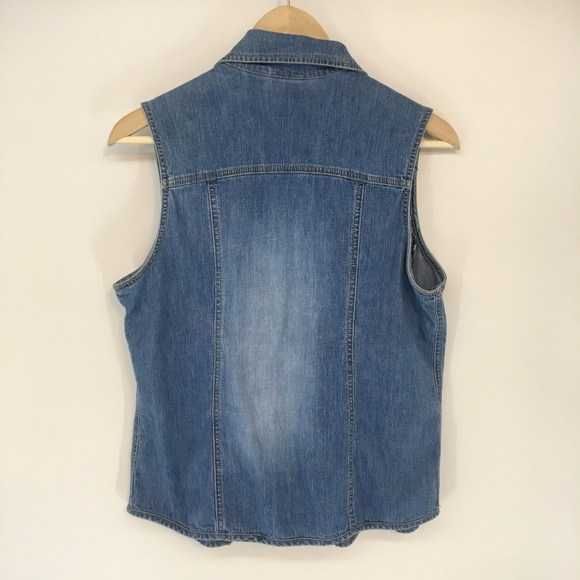 Vintage Chicos Denim Button Front Vest - Picture 8 of 8